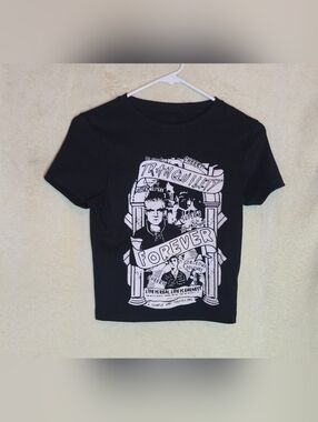 Women's Graphic Print T Shirt Black Short Sleeve "Tranquility Forever "